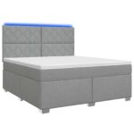 vidaXL Posteľ boxspring s matracom Svetlosivá 140 x 200 cm Látka – Obrázok 2
