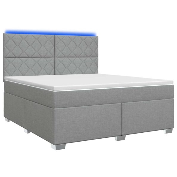 vidaXL Posteľ boxspring s matracom Svetlosivá 140 x 200 cm Látka – Obrázok 2