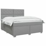 vidaXL Posteľ boxspring s matracom Svetlosivá 140 x 200 cm Látka – Obrázok 3