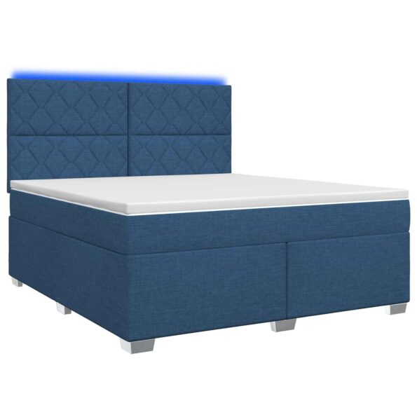 vidaXL Posteľ boxspring s matracom Modrá 140 x 200 cm Látka – Obrázok 2