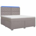 vidaXL Posteľ boxspring s matracom Sivohnedá 160 x 200 cm Látka – Obrázok 2