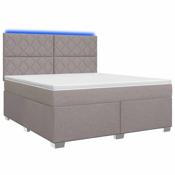 vidaXL Posteľ boxspring s matracom Sivohnedá 160 x 200 cm Látka – Obrázok 2