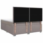 vidaXL Posteľ boxspring s matracom Sivohnedá 160 x 200 cm Látka – Obrázok 9