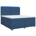 vidaXL Posteľ boxspring s matracom Modrá 160 x 200 cm Látka – Obrázok 2
