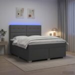 vidaXL Posteľ boxspring s matracom Tmavosivá 180 x 200 cm Látka