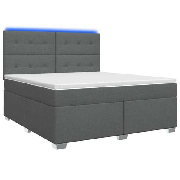 vidaXL Posteľ boxspring s matracom Tmavosivá 180 x 200 cm Látka – Obrázok 2