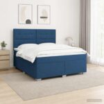 vidaXL Posteľ boxspring s matracom Modrá 180 x 200 cm Látka