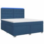 vidaXL Posteľ boxspring s matracom Modrá 180 x 200 cm Látka – Obrázok 2