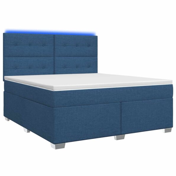 vidaXL Posteľ boxspring s matracom Modrá 180 x 200 cm Látka – Obrázok 2