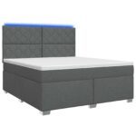 vidaXL Posteľ boxspring s matracom Tmavosivá 180 x 200 cm Látka – Obrázok 2