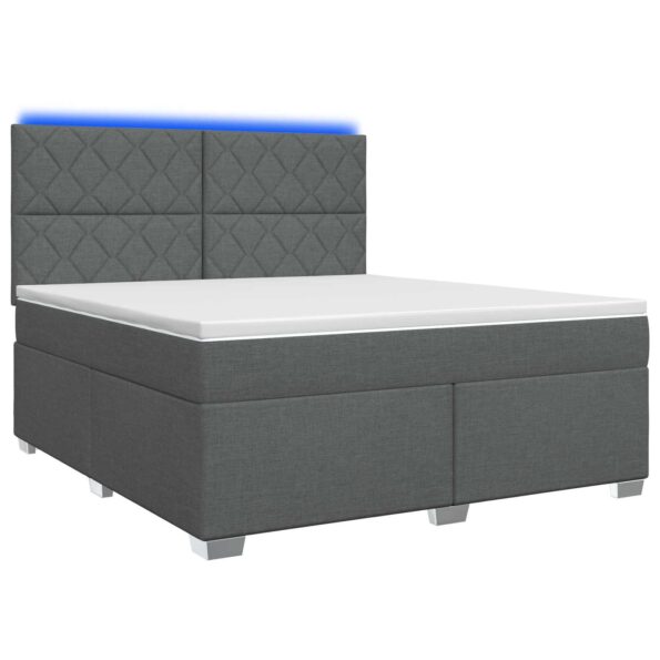 vidaXL Posteľ boxspring s matracom Tmavosivá 180 x 200 cm Látka – Obrázok 2