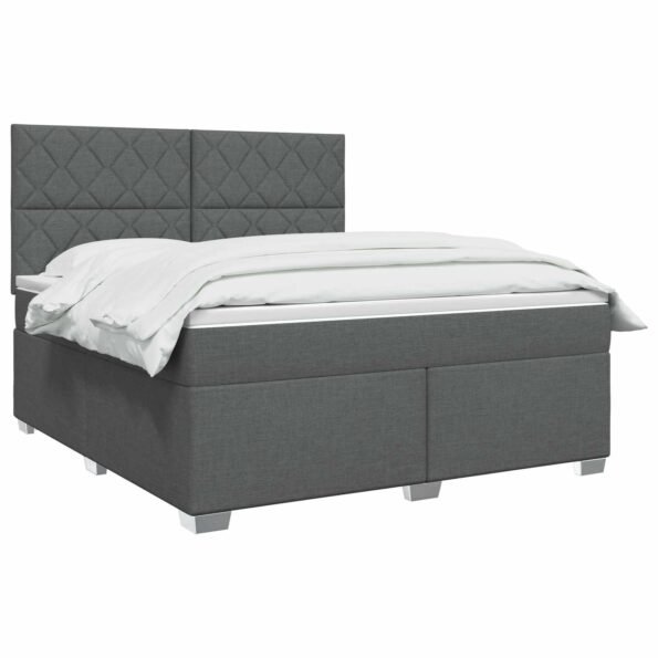 vidaXL Posteľ boxspring s matracom Tmavosivá 180 x 200 cm Látka – Obrázok 3