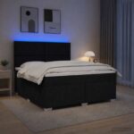 vidaXL Posteľ boxspring s matracom Čierna 180 x 200 cm Látka