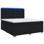 vidaXL Posteľ boxspring s matracom Čierna 180 x 200 cm Látka – Obrázok 2