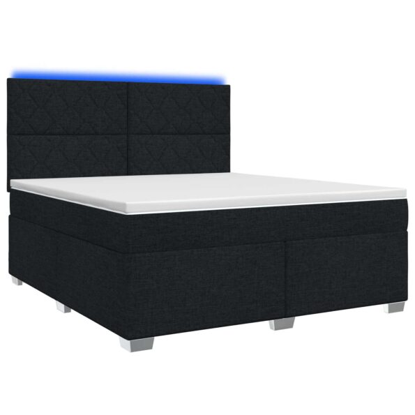vidaXL Posteľ boxspring s matracom Čierna 180 x 200 cm Látka – Obrázok 2