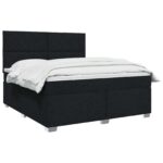 vidaXL Posteľ boxspring s matracom Čierna 180 x 200 cm Látka – Obrázok 3