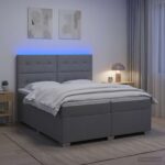 vidaXL Posteľ boxspring s matracom Svetlosivá 200 x 200 cm Látka