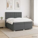 vidaXL Posteľ boxspring s matracom Tmavosivá 200 x 200 cm Látka