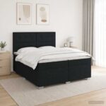 vidaXL Posteľ boxspring s matracom Čierna 200 x 200 cm Látka