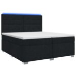 vidaXL Posteľ boxspring s matracom Čierna 200 x 200 cm Látka – Obrázok 2
