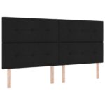 vidaXL Posteľ boxspring s matracom Čierna 200 x 200 cm Látka – Obrázok 5