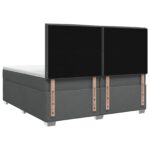 vidaXL Posteľ boxspring s matracom Tmavosivá 200 x 200 cm Látka – Obrázok 10