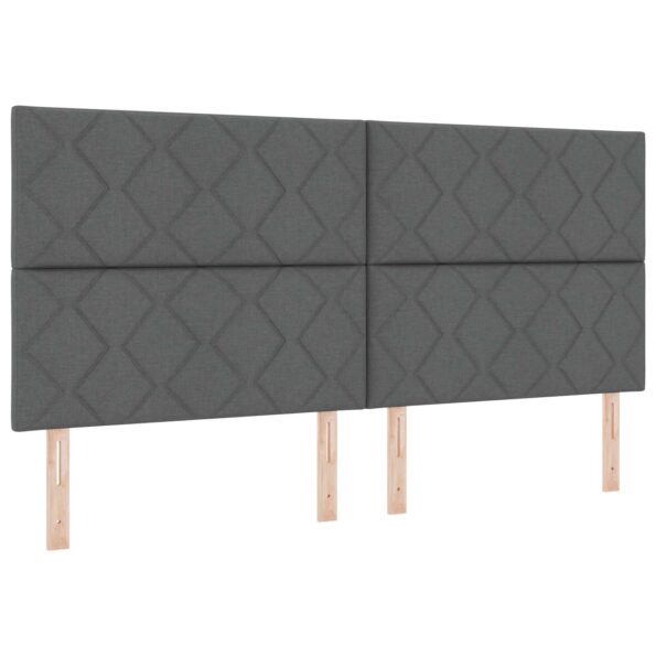 vidaXL Posteľ boxspring s matracom Tmavosivá 200 x 200 cm Látka – Obrázok 6