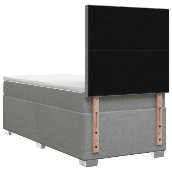 vidaXL Posteľ s boxspringom a matracom a LED Svetlosivá 90 x 190 cm – Obrázok 9