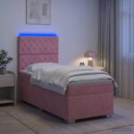 vidaXL Posteľ boxspring s matracom Ružová 80 x 200 cm Zamat
