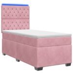 vidaXL Posteľ boxspring s matracom Ružová 80 x 200 cm Zamat – Obrázok 2