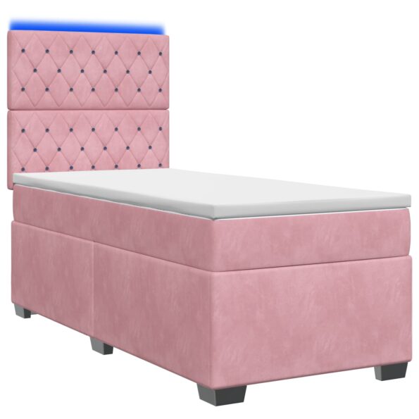vidaXL Posteľ boxspring s matracom Ružová 80 x 200 cm Zamat – Obrázok 2