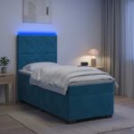 vidaXL Posteľ boxspring s matracom Modrá 80 x 200 cm Zamat