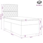 vidaXL Posteľ boxspring s matracom Modrá 90 x 200 cm Zamat – Obrázok 13