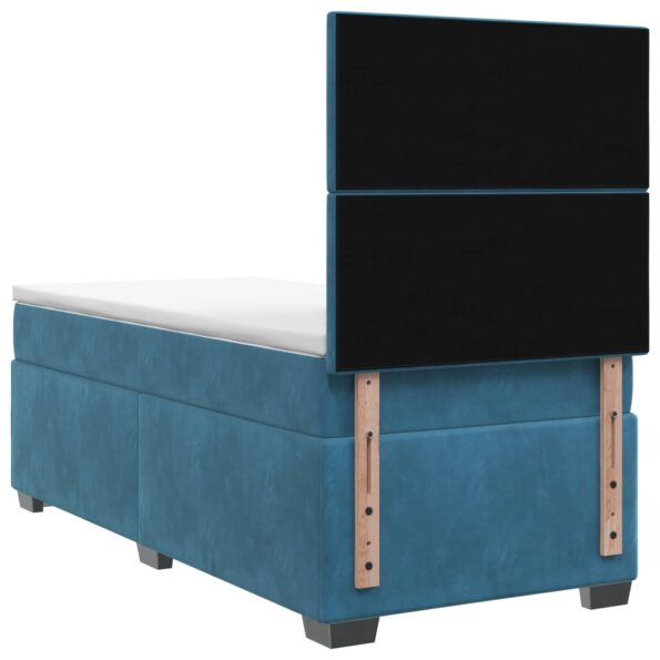 vidaXL Posteľ boxspring s matracom Modrá 90 x 200 cm Zamat – Obrázok 9