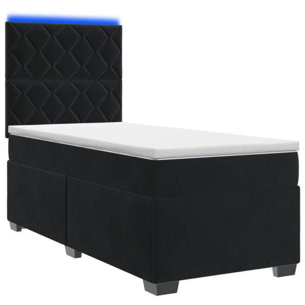 vidaXL Posteľ boxspring s matracom Čierna 100 x 200 cm Zamat – Obrázok 2