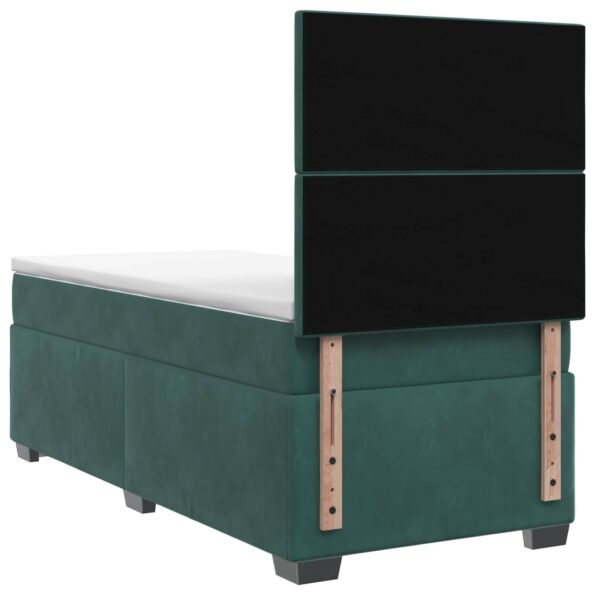 vidaXL Posteľ boxspring s matracom Tmavozelená 100 x 200 cm Zamat – Obrázok 9
