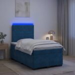 vidaXL Posteľ boxspring s matracom Modrá 120 x 190 cm Zamat