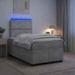 vidaXL Posteľ boxspring s matracom Svetlosivá 120 x 190 cm Zamat