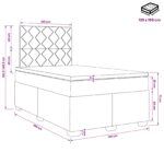 vidaXL Posteľ boxspring s matracom Svetlosivá 120 x 190 cm Zamat – Obrázok 13