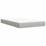 vidaXL Posteľ boxspring s matracom Svetlosivá 120 x 190 cm Zamat – Obrázok 7
