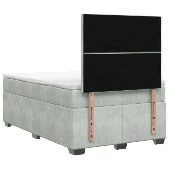 vidaXL Posteľ boxspring s matracom Svetlosivá 120 x 190 cm Zamat – Obrázok 9