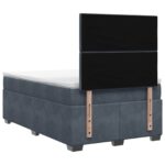 vidaXL Posteľ boxspring s matracom Tmavosivá 120 x 200 cm Zamat – Obrázok 9