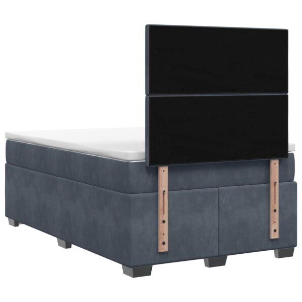 vidaXL Posteľ boxspring s matracom Tmavosivá 120 x 200 cm Zamat – Obrázok 9