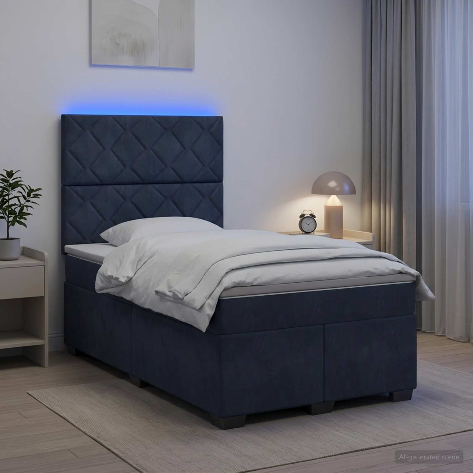 3455091_1.jpg vidaXL Posteľ boxspring s matracom Tmavosivá 120 x 200 cm Zamat – Obrázok 1
