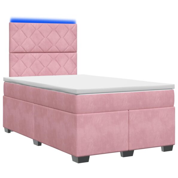 vidaXL Posteľ boxspring s matracom Ružová 120 x 200 cm Zamat – Obrázok 2