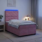 vidaXL Posteľ boxspring s matracom Ružová 120 x 200 cm Zamat – Obrázok 4