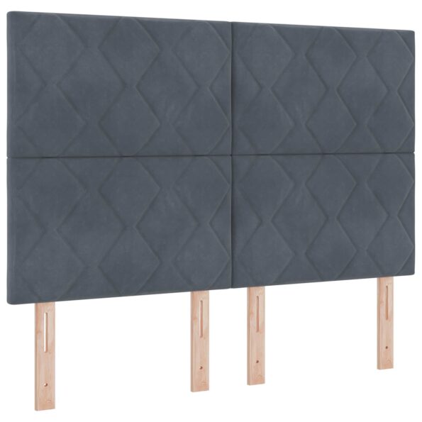 vidaXL Posteľ boxspring s matracom Tmavosivá 140 x 190 cm Zamat – Obrázok 5