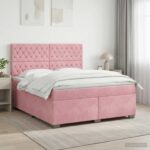 vidaXL Posteľ boxspring s matracom Ružová 160 x 200 cm Zamat