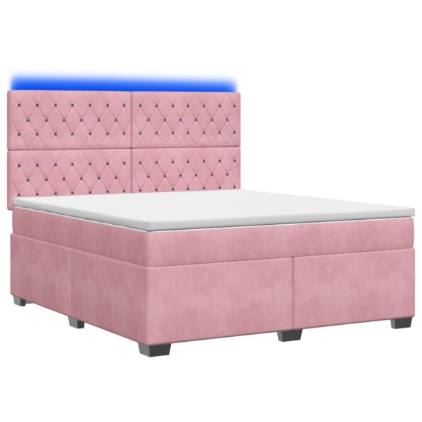 vidaXL Posteľ boxspring s matracom Ružová 160 x 200 cm Zamat – Obrázok 2