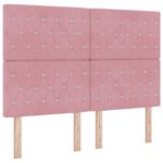 vidaXL Posteľ boxspring s matracom Ružová 160 x 200 cm Zamat – Obrázok 5
